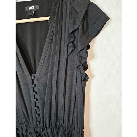 Paige Paradis Small Black Maxi Dress with Tiered Ruffles - Picture 2 of 7